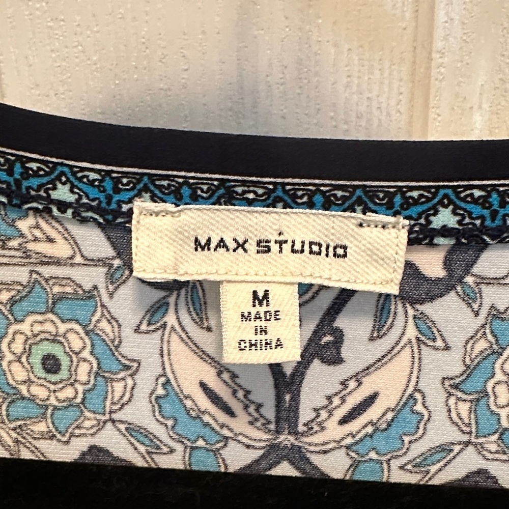 Max Studio Blue And Black Patterned Midi Dress - image 2